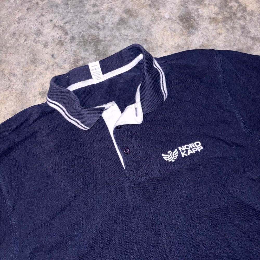 Roly Montreal Polo Shirt Boys XL Blue Cotton Side Slits Nord Kapp Golf Tennis